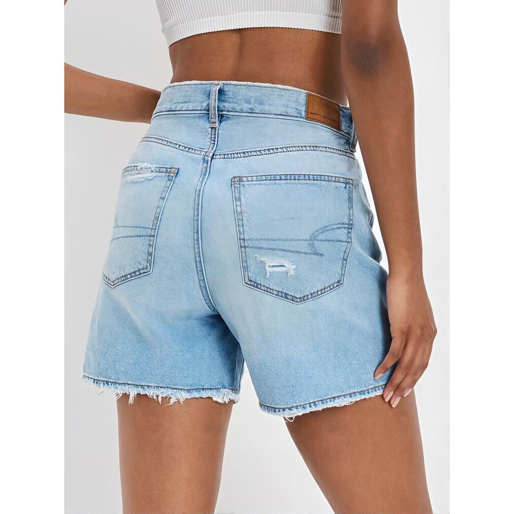 AE Dreamy Drape Highest Rise Baggy Shorts Light Wash 4 - Picture 3 of 15